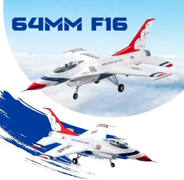 FMS F-16 Fighting Falcon 64mm EDF Jet EPO RC Airplane Fighter PNP