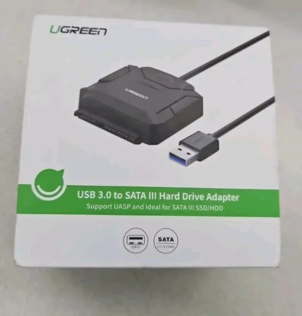 New UGREEN USB 3.0 to SATA III (2.5&#034; / 3.5&#034;) HDD or SDD Hard Drive Adapter 20231