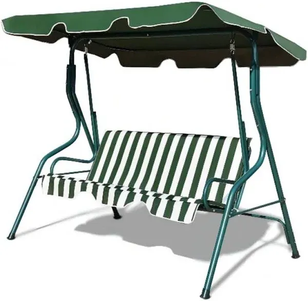 Costway 3 Seats Patio Backyard Canopy Steel Frame Swing Glider Hammock Cushioned