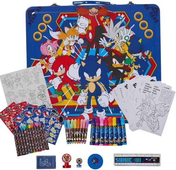 Innovative Designs Sonic The Hedgehog Deluxe Activity Set for Kids with Carry...