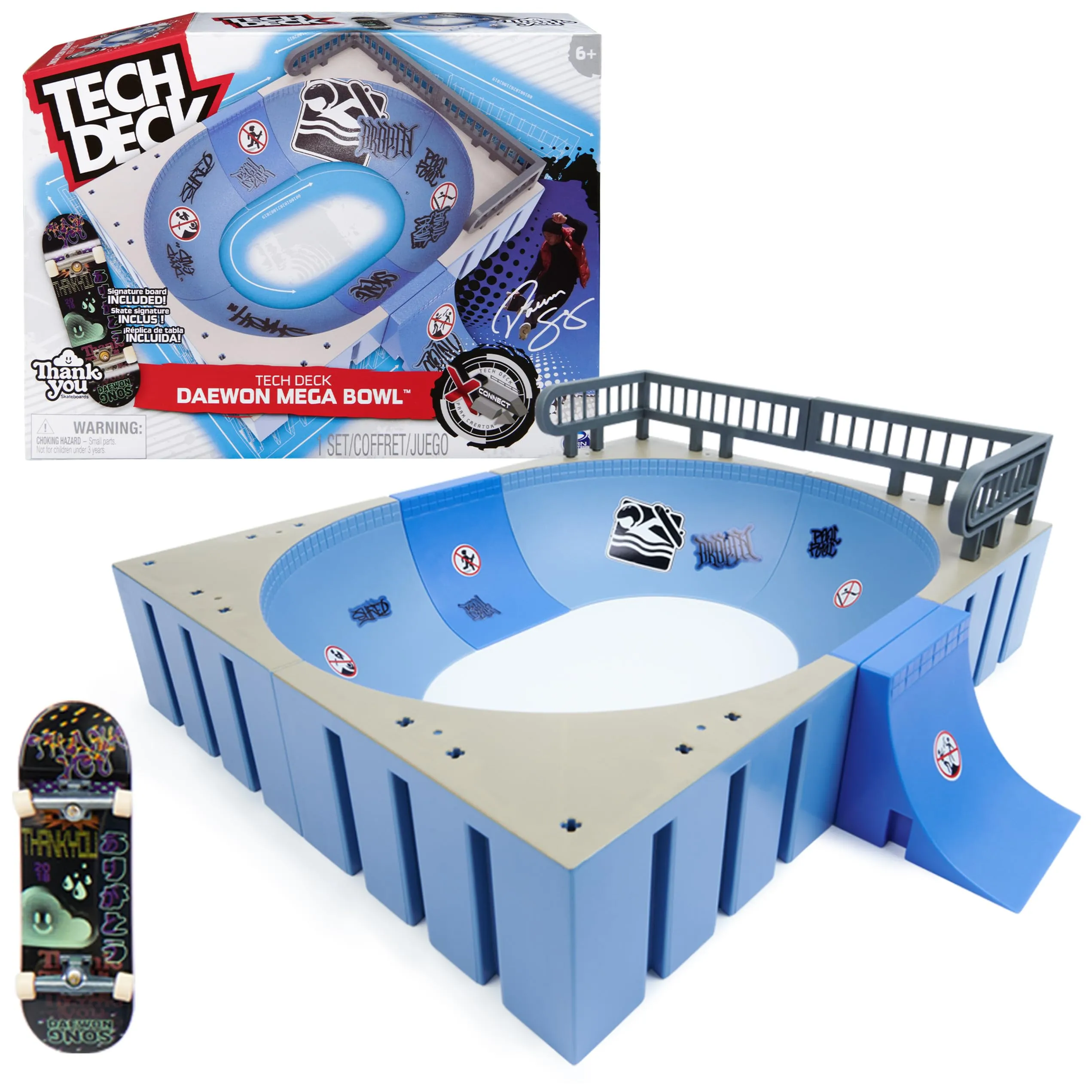 tech deck daewon mega bowl xconnect park creator ramp set with fingerboard