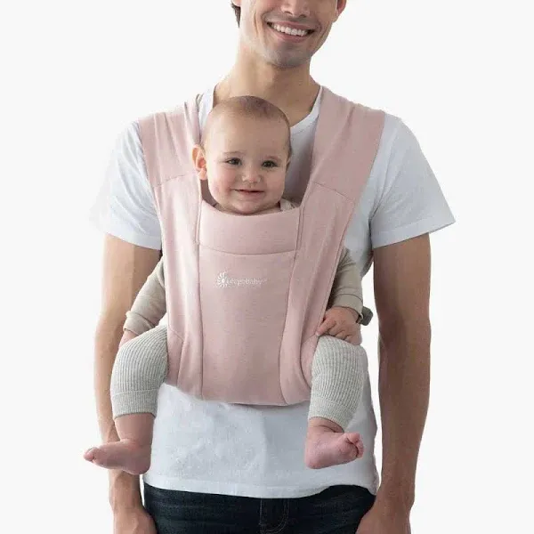 Ergobaby Embrace Cozy Knit Newborn Carrier for Babies Blush Pink Soft &amp; Snug Kit