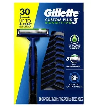 Gillette Custom Plus3 Disposable Razors, 36-count