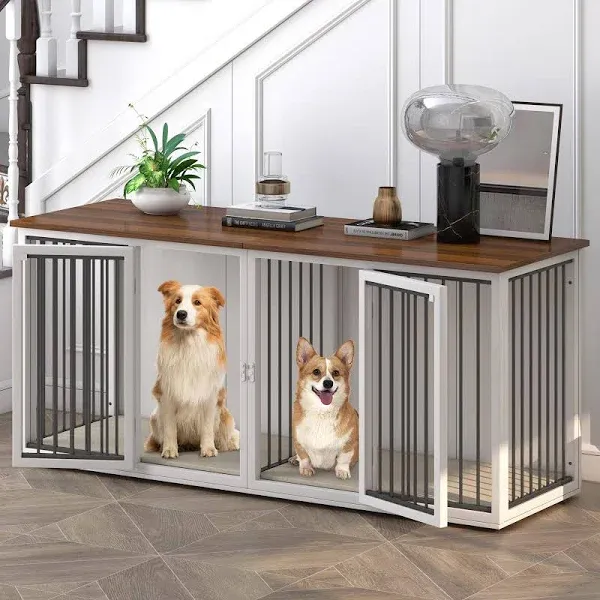 Large Dog Crate Furniture for 2 Dogs