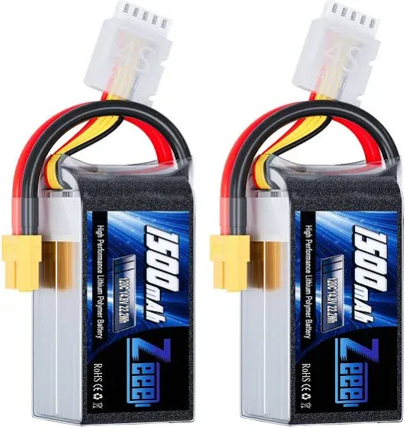 4S Lipo Battery 1500mAh 14.8V 120C Graphene Battery with XT60 Plug for FPV Dr...