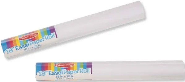 Melissa &amp; Doug 18” x 75’ Easel Premium Heavy Weight White Paper Roll 2 Pack New