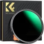 K&amp;F Concept 49-95mm Variable ND Filter ND2-ND400 Lens Filter Waterproof Nano-X