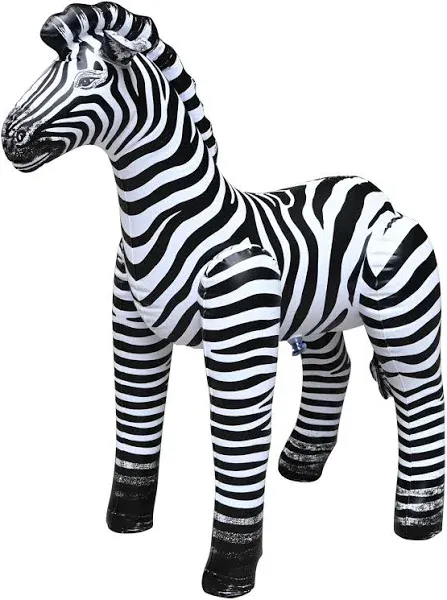 Jet Creations 32" Tall Inflatable Zebra Toy, Realistic Animal Figure for Africa Safari Party Decoration, Pool, Birthday, Wildlife, Christmas,Winter, Thanksgiving, Photo Prop, 1 pc