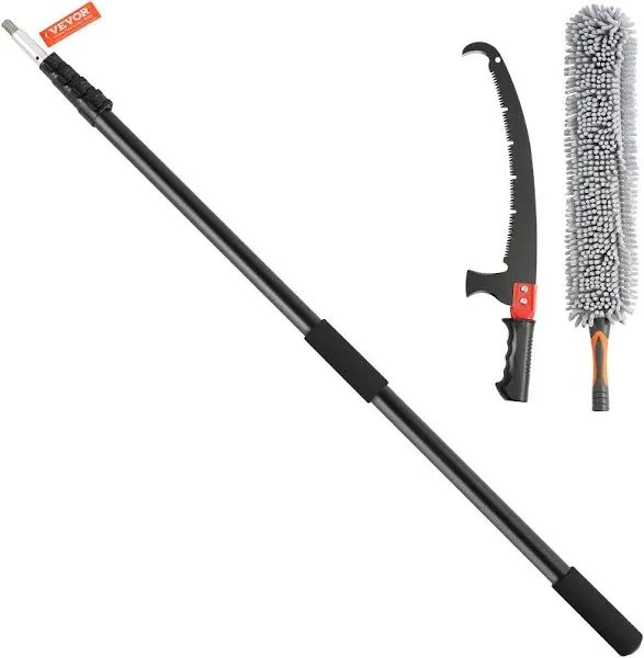 Manual Pole Saw, 4.9-20 ft Extendable Tree Pruner, Sharp Steel Blade for High Br