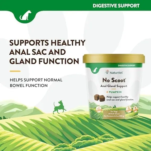 No Scoot Healthy Dog Digestive Tract Plus Pumpkin Supplement Powder or Soft Chew