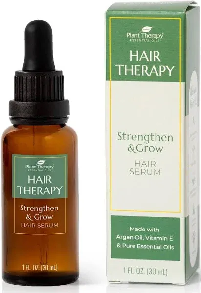 Plant Therapy Hair Therapy Strengthen & Grow Hair Repair Serum 1 oz with Argan & Castor Oil