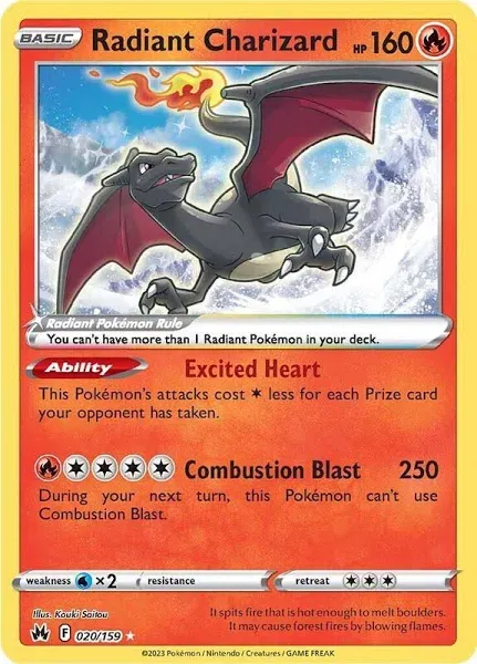 Pokémon TCG Radiant Charizard Crown Zenith 020/159 Holo Radiant Rare