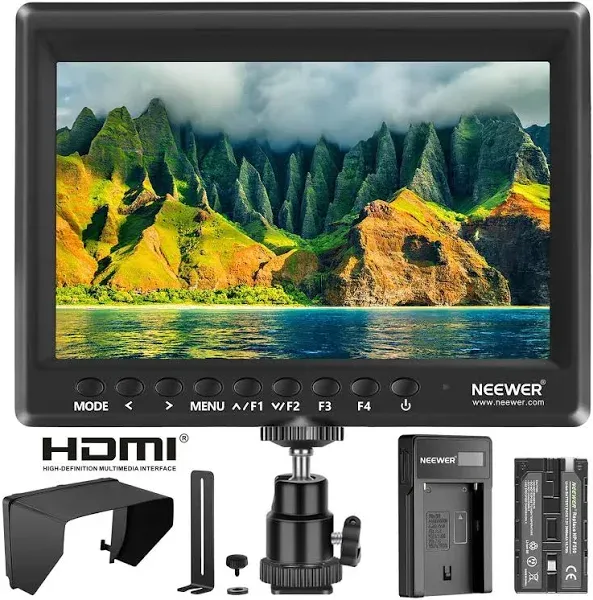 NEEWER Upgraded F100 7 Inch Camera Field Monitor HD Video  Assist Slim 1280x800