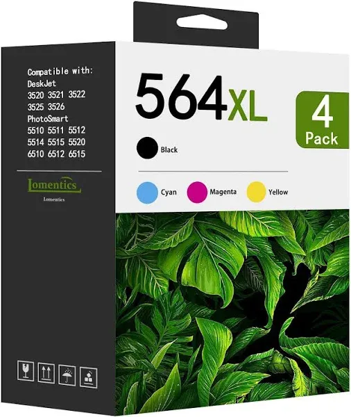 LOMENTIC 564XL High Yield Ink Cartridges 4-Pack