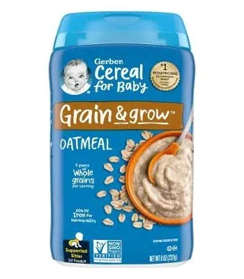 Gerber Grain &amp; Grow Oatmeal Cereal for Baby 8 oz