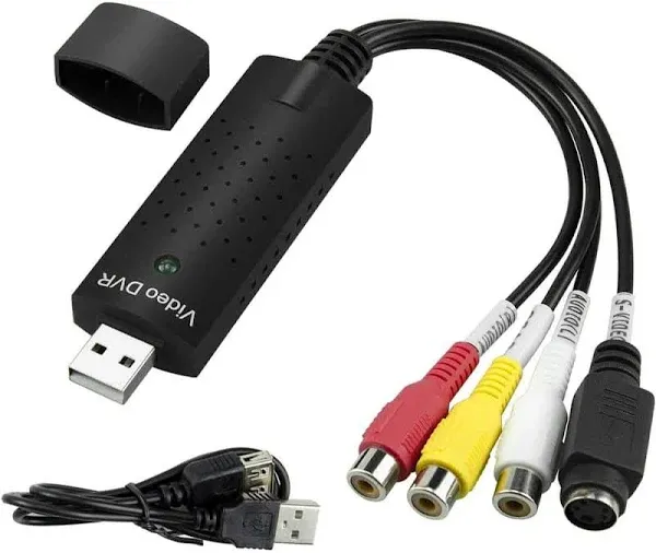 Lukyamzn Black USB 2.0 Audio/Video Converter - Video Capture Card VHS Box VHS VCR TV to Digital Converter PH02027B042