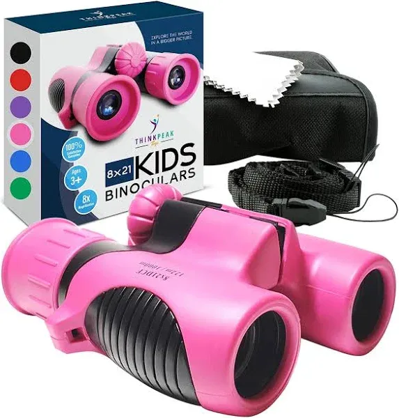 Think Peak Toys Binoculars for Kids High Resolution 8x21 Pink