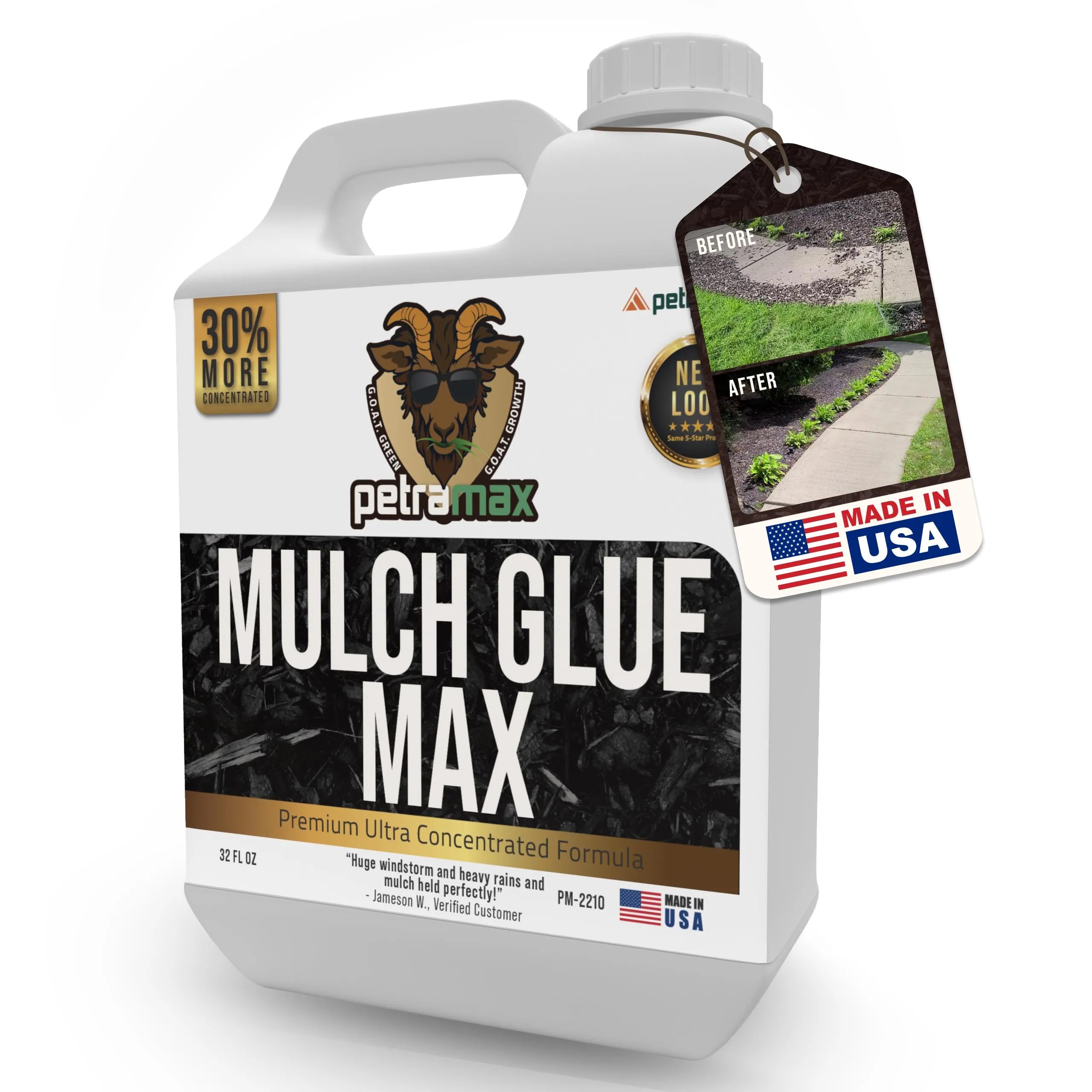 PetraMax Mulch Glue for Landscaping Concentrate Gravel Glue and Gravel Binder Glue, Pea Gravel, Mulch and Rock Glue for Landscaping