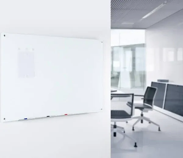 Magnetic Glass Whiteboard, 24 x 18 Inches Glass Dry Erase White Board