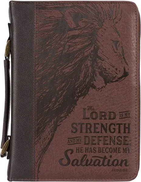 Bible Cover Brown Lord Is My Strength Exodus 15:2