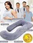 Momcozy Pregnancy Pillows for Sleeping, U Shaped Full Body Maternity Pillow with Removable Cover