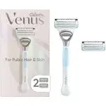 Venus for Pubic Hair and Skin, Women's Razor Handle + 2 Blade Refills