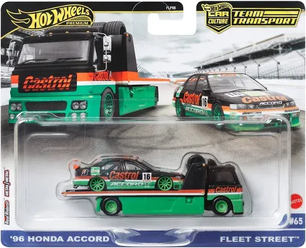 Hot Wheels Team Transport '96 Honda Accord & Fleet Street Diecast Car