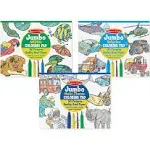 Jumbo 50-Page Kids&#039; Coloring Pads Set - Animals, Vehicles, and More