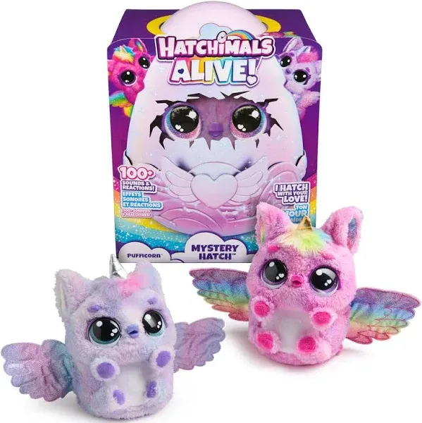 Hatchimals Alive Mystery Hatch Pufficorn Surprise Interactive Toy & Egg with Mist