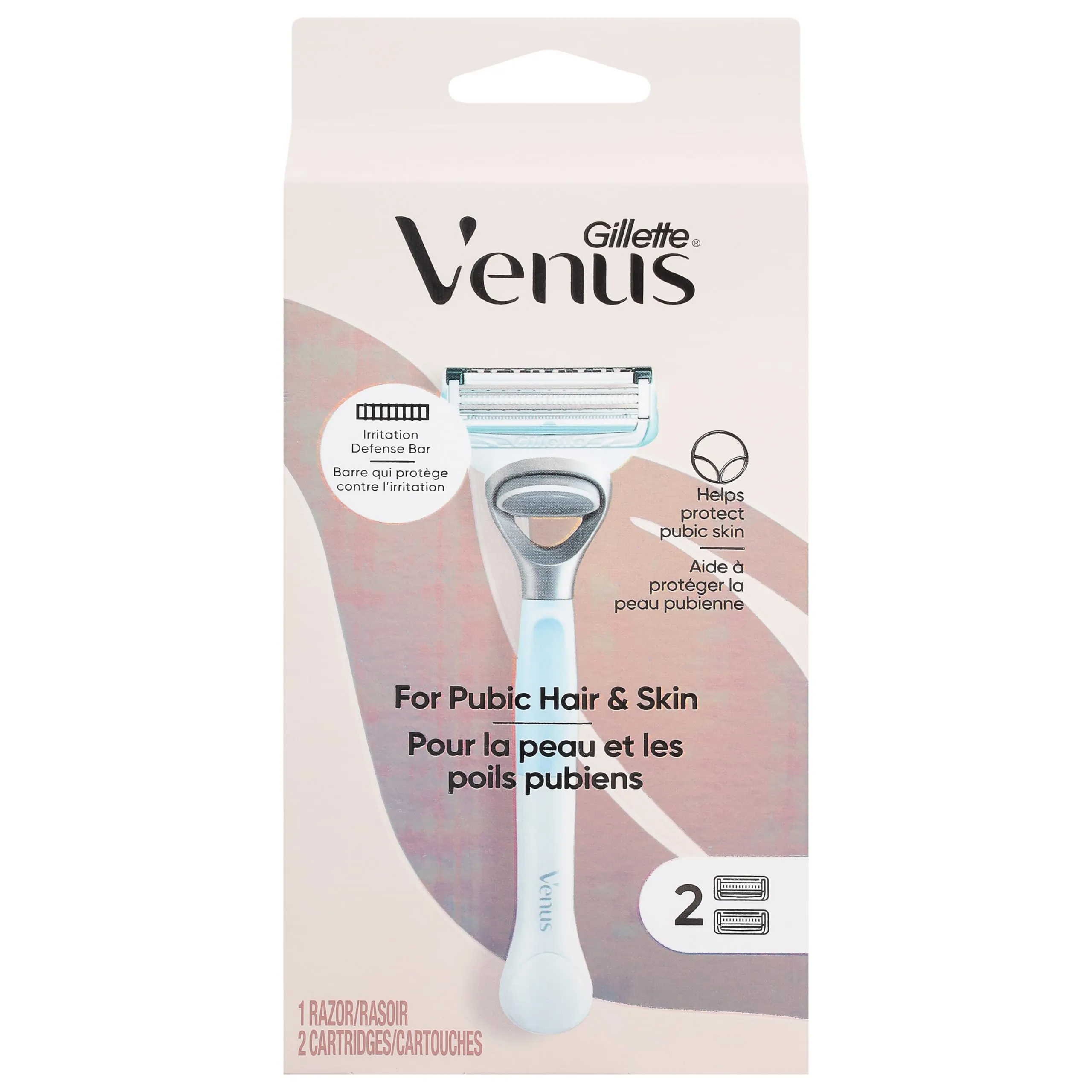 Gillette Venus for Pubic Hair &amp; Skin, Bikini Razors. Handle+2 Blade Refills