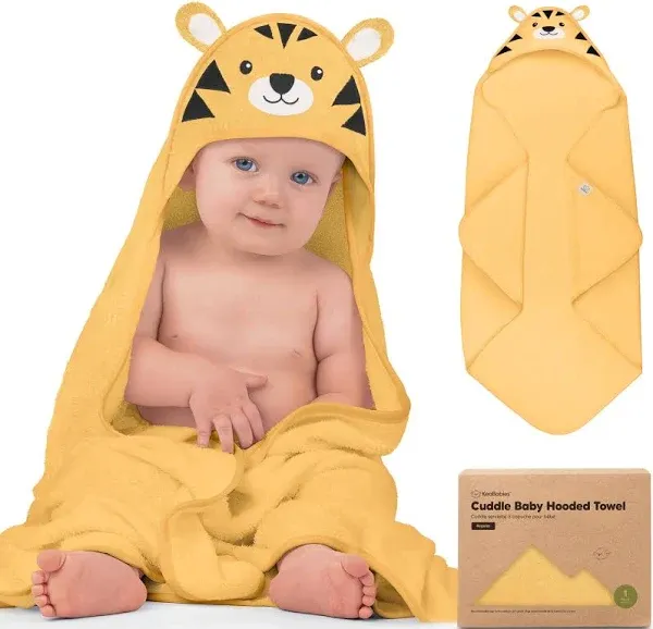 KeaBabies Cuddle Baby Hooded Towel Organic Baby Bath Towel