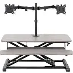 Vivo Height Adjustable 42 inch Standing Desk Converter with Dual 13 to 30 inch Monitor Stand Sit Stand Monitor Mount and Desk R