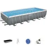 Bestway 24' x 12' x 52" Rectangular Above Ground Swimming Pool Set