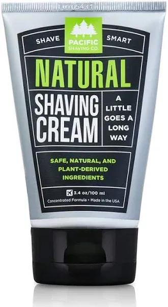 Pacific Shaving Co. Natural Shaving Cream Shea Butter + Vitamin E 3.4 Oz