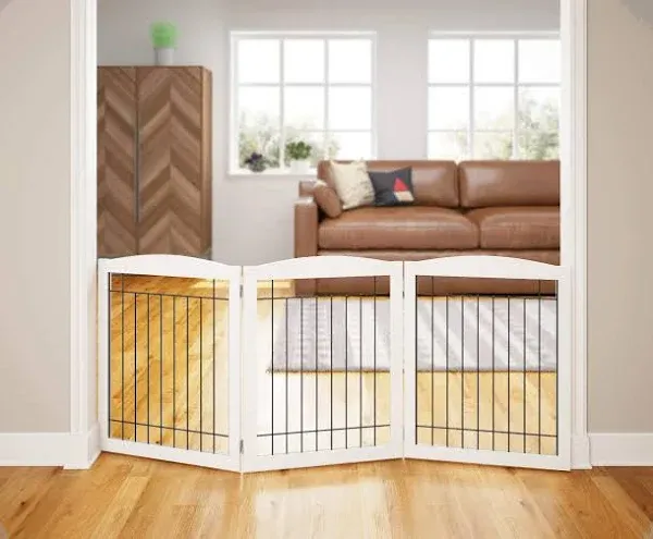 PAWLAND Freestanding Foldable Wire Dog Gate