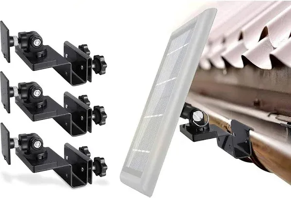 Wasserstein Gutter Mount Compatible with Ring, Arlo, Blink, Reolink Cams and Compatible Solar Panels