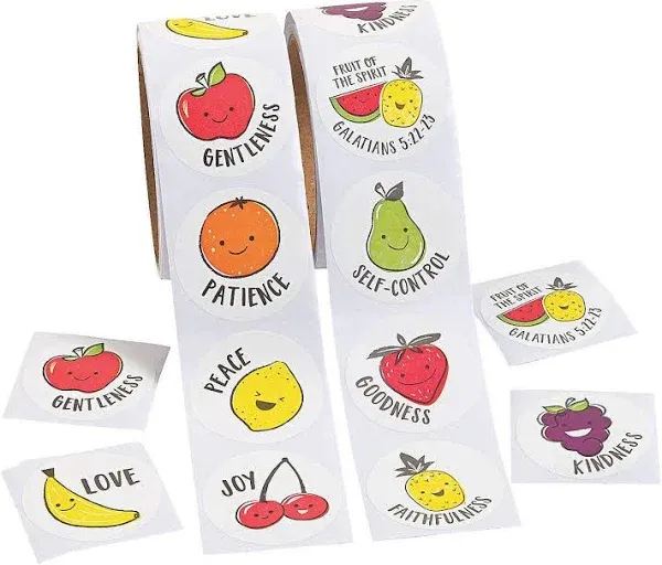 Fun Express Fruit of The Spirit Scented Sticker Roll