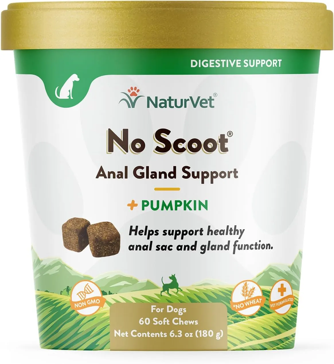 No Scoot for Dogs - 120 Soft Chews - Plus Pumpkin - Supports Healthy Gland &amp; ...