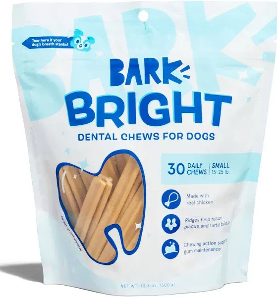 Bark Bright Natural Dental Chew Sticks for Dogs