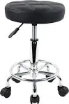 Round Rolling Stool with Wheels Height Adjustable Swivel Stool Chair for Spa ...