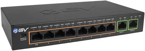 BV Tech POE-SW811 8 PoE Ports + 2 Gigabit Uplink PoE Switch