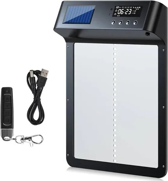 Automatic Chicken Coop Door, Solar Powered Chicken Run Door with Timer &amp; Ligh...