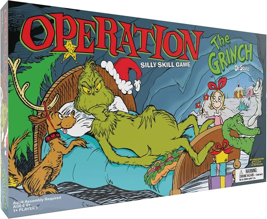 OPERATION: The Grinch Board Game | Classic Dr. Seuss Art & Custom Funatomy Parts