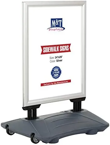 M&T Displays WindPro Weather Resistant Outdoor Curb Sidewalk Sign Holder