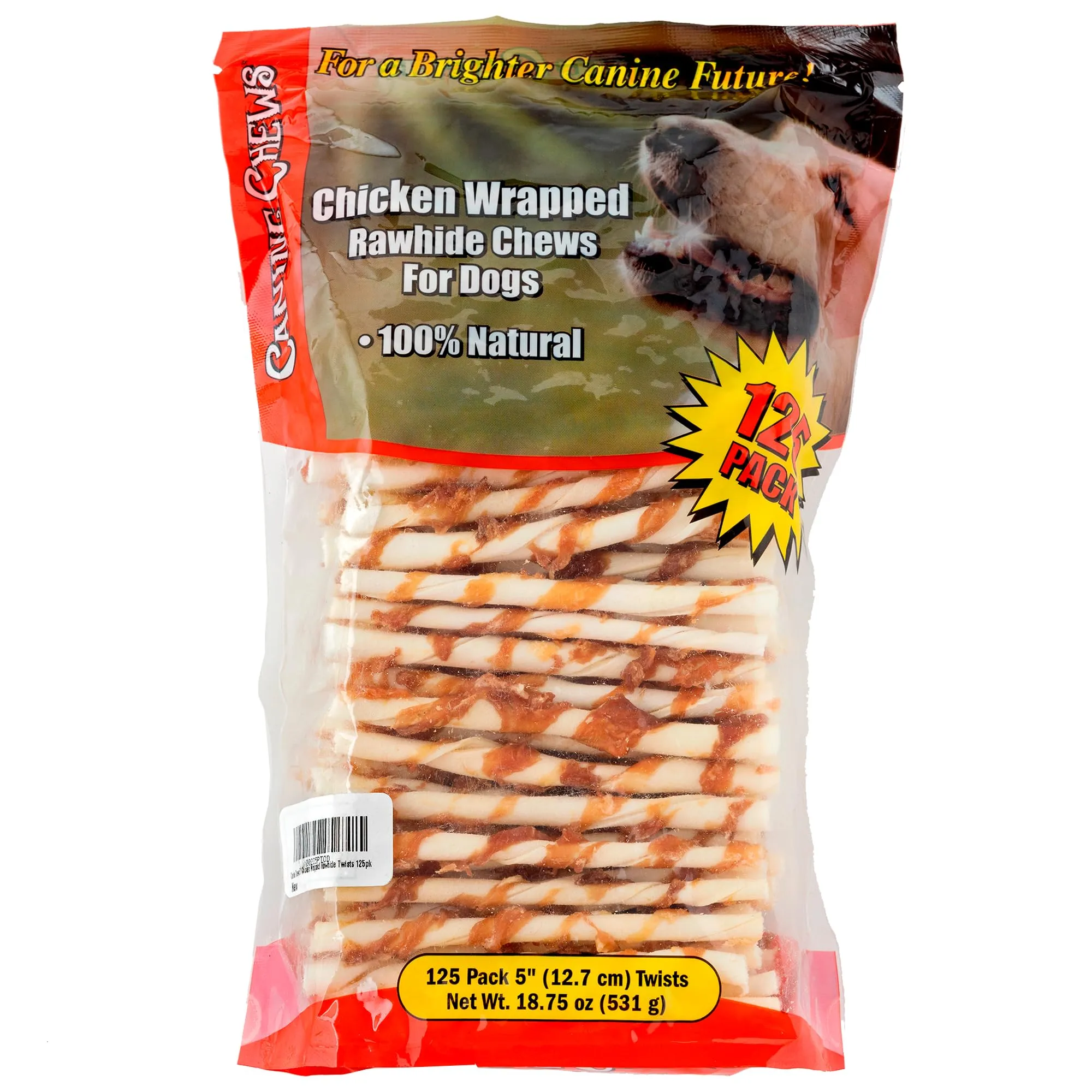 Canine Chews Chicken-Wrapped Rawhide Chews for Dogs