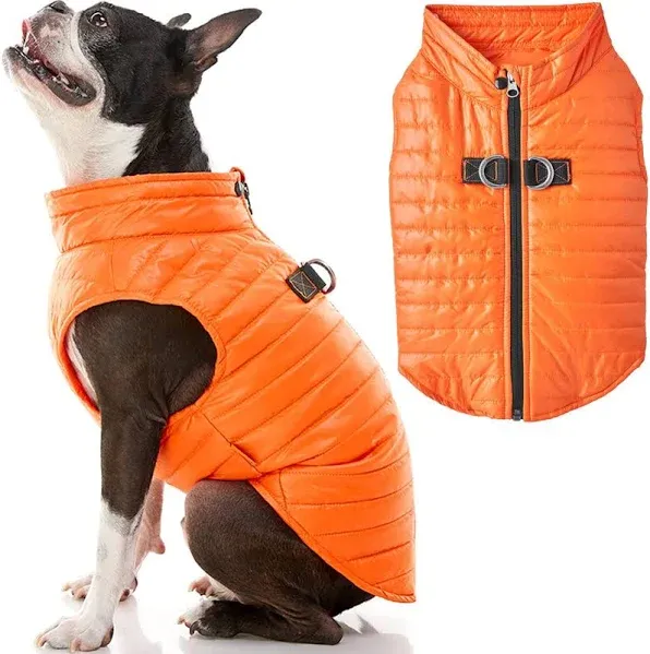 Gooby Puffer Dog Vest - Orange