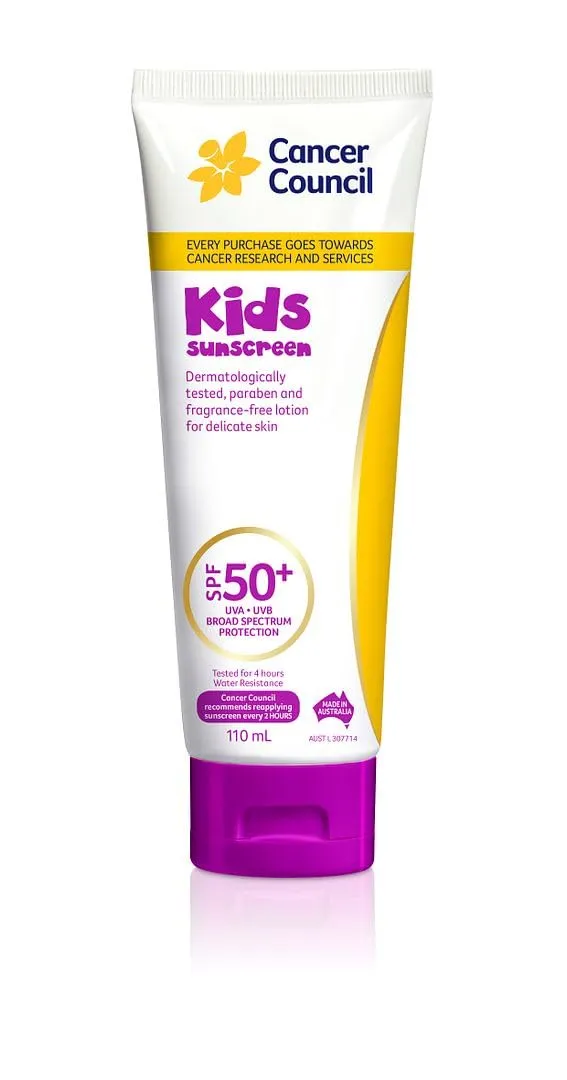 Cancer Council Kids Sunscreen Tube 110ml SPF 50+ Water Resistant FREE POSTAGE