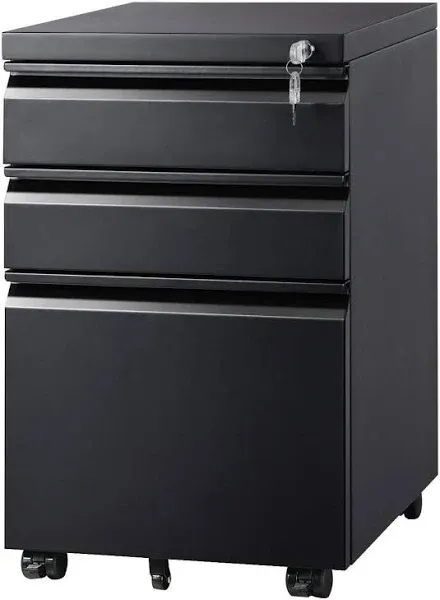 DEVAISE 3 Drawer Mobile File Cabinet with Lock