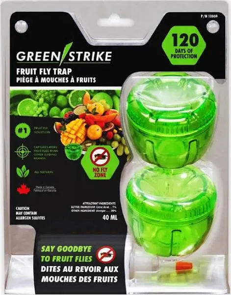 2-Pack Fruit Fly Traps for Indoors use. 120 Days Solution – TRANSULENT GREEN 