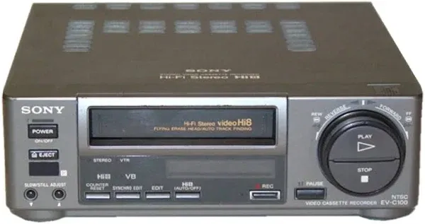 Sony EV-C100 Hi8 Video8 8mm Video 8 Player Recorder HiFi Stereo VCR Deck EVC-100